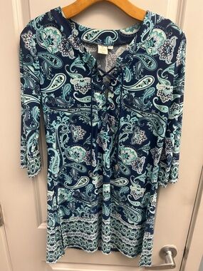 Saint Tropez West Blue Paisley Dress Coverup